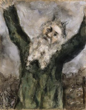 Moses spreads death among the Egyptians contemporary Marc Chagall Oil Paintings